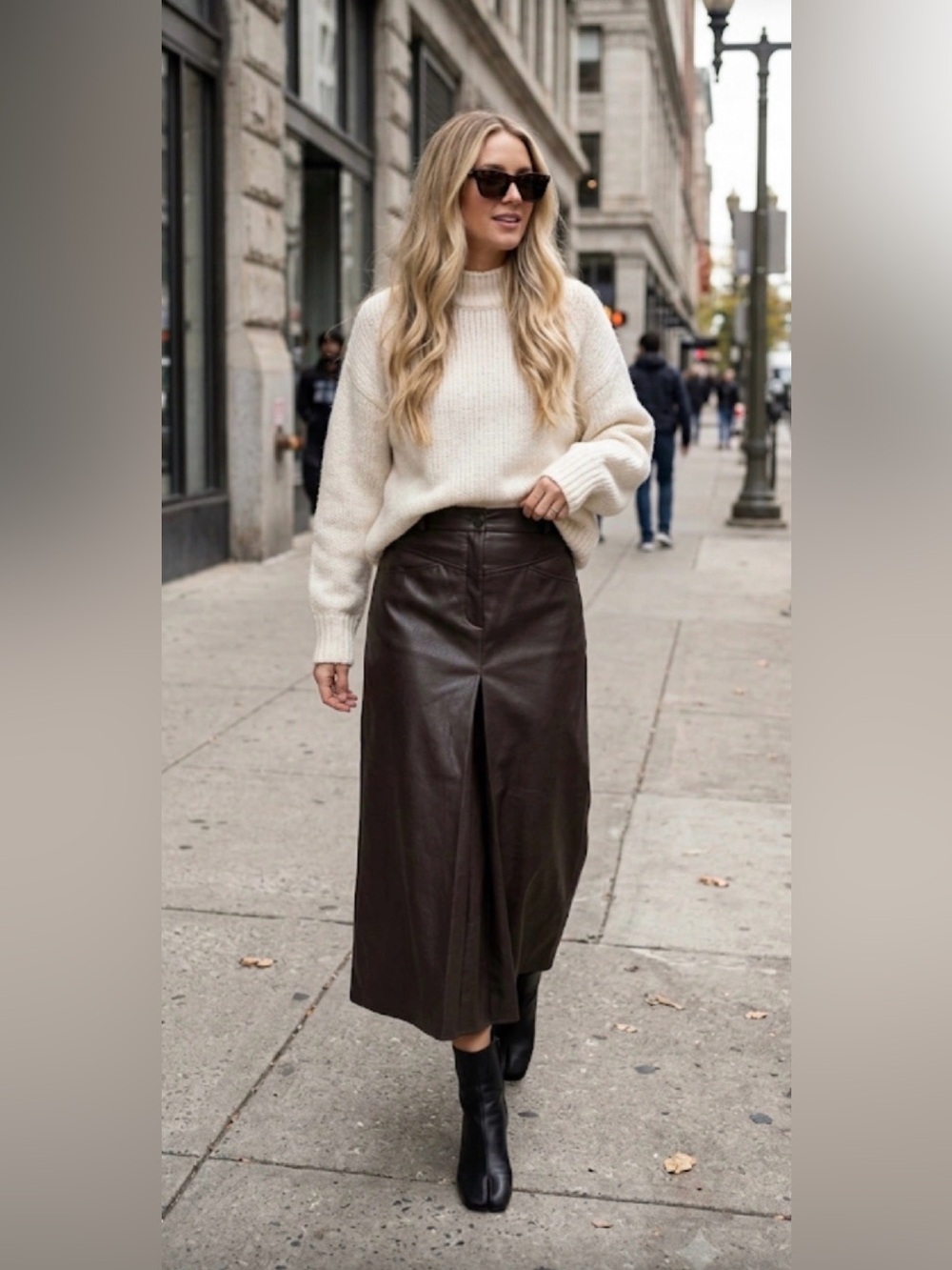 (#56) ZARA ZW COLLECTION Faux Leather Pleated Skirt